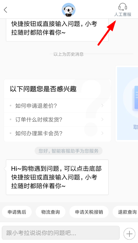 网易考拉中联系客服的具体流程介绍怎么写图4