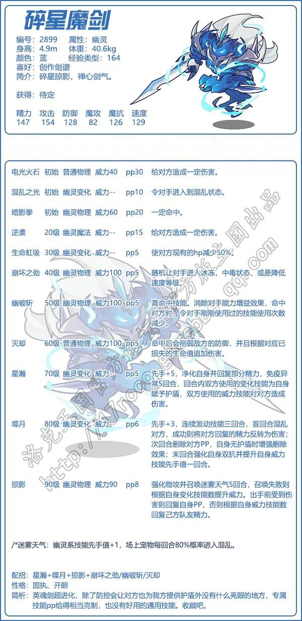 洛克王国碎星魔剑技能表图1